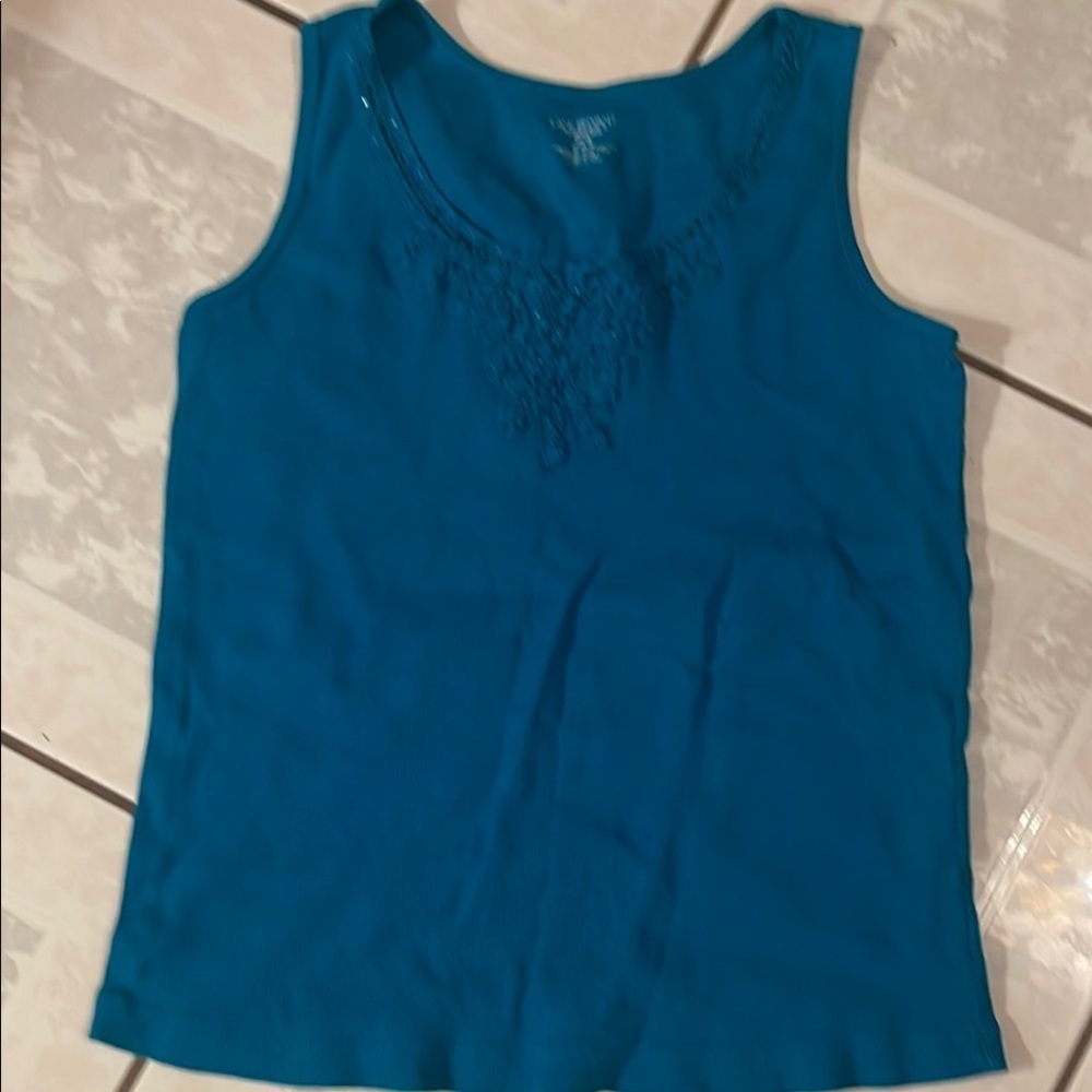 Lane Bryant Blue Ruched Tank Top